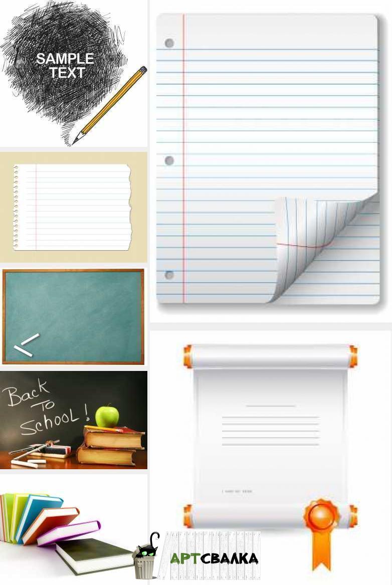 Школа: тетради, карандаши, книги | School: notebooks, pencils, books